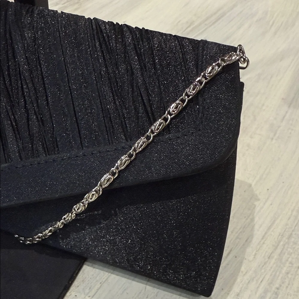 Elegant Black Clutch with Chain Strap